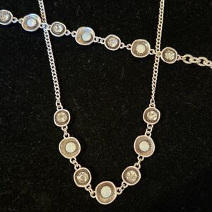 NEW Silver + Rhinestone Necklace & Bracelet